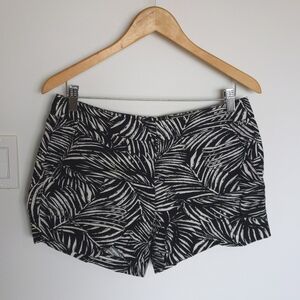 audrey & celine linen rayon blend palm print shorts size 6